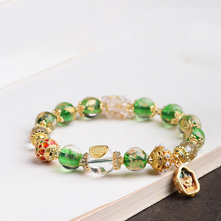 Bracciale Buddha Stones Liuli Glass 925 Sterling Silver Copper Keep Away Evil Spirits - image 8