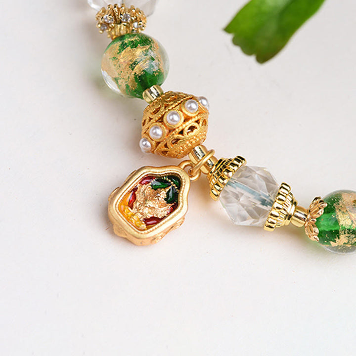 Bracciale Buddha Stones Liuli Glass 925 Sterling Silver Copper Keep Away Evil Spirits - image 13