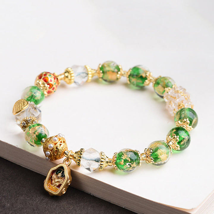 Bracciale Buddha Stones Liuli Glass 925 Sterling Silver Copper Keep Away Evil Spirits - image 3