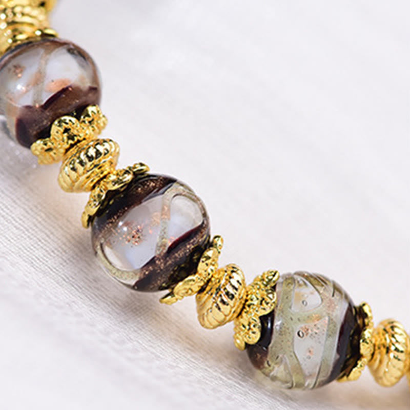 Braccialetto delle benedizioni con perline di vetro Dzi Buddha Stones Liuli - image 16