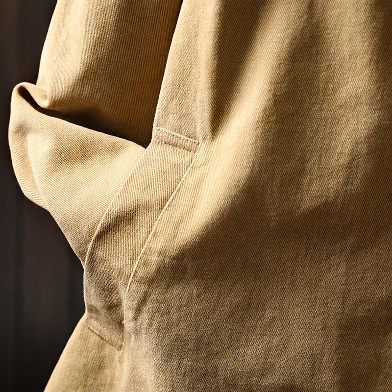 Giacca da donna in cotone di media lunghezza con tasche, maniche lunghe, colletto con revers, motivo Buddha Stones, primavera-autunno - image 7