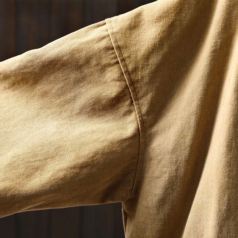 Giacca da donna in cotone di media lunghezza con tasche, maniche lunghe, colletto con revers, motivo Buddha Stones, primavera-autunno - image 9