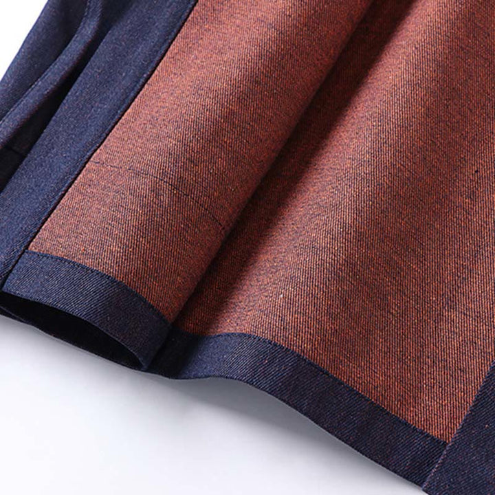 Giacca da uomo in denim e cotone con maniche a tre quarti, aperta sul davanti, con lacci Buddha Stones - image 7