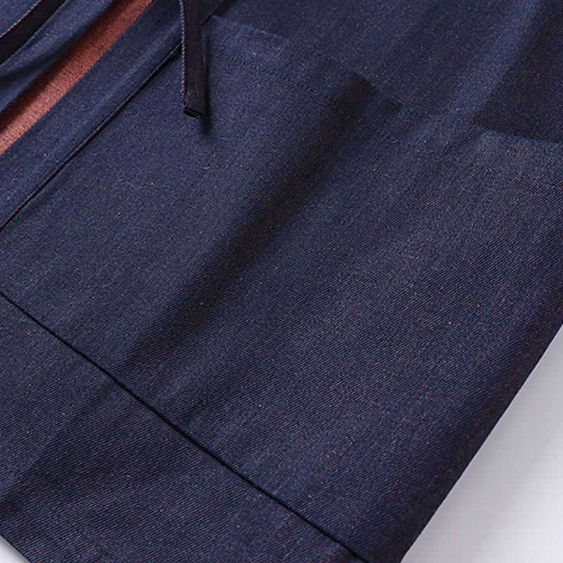 Giacca da uomo in denim e cotone con maniche a tre quarti, aperta sul davanti, con lacci Buddha Stones - image 6