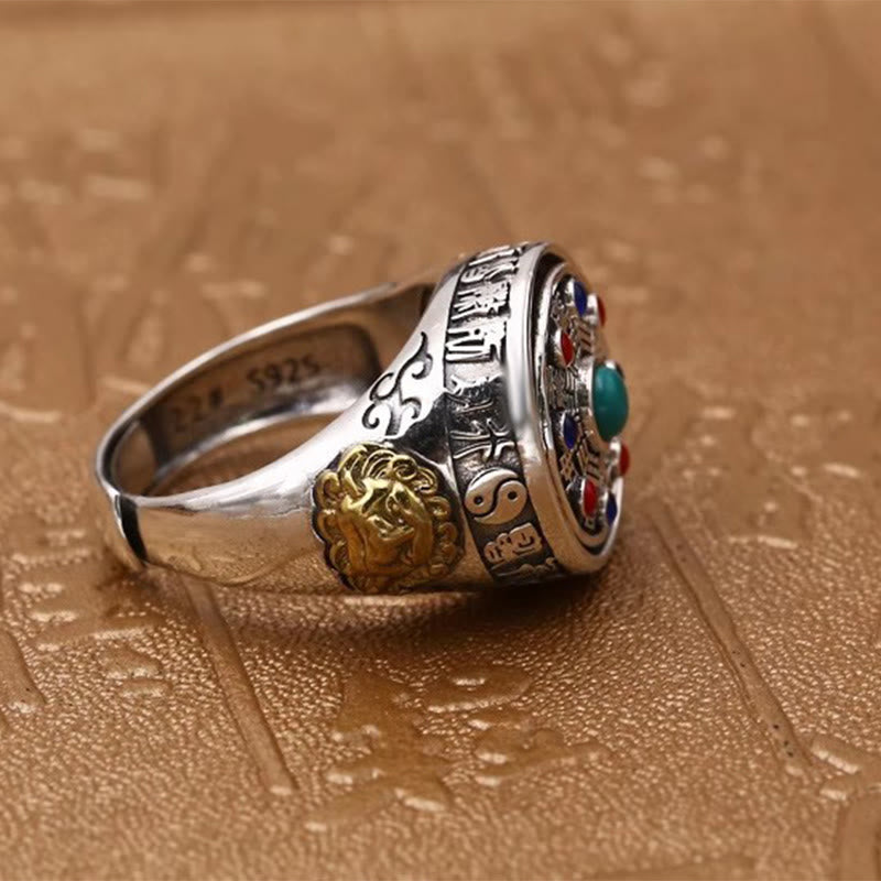 Buddha Stones Rame Bagua Monete di rame Ricchezza Anello girevole regolabile - image 9