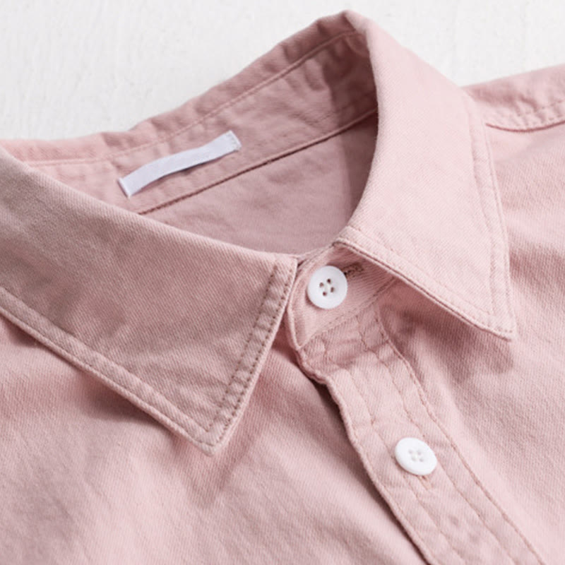 Camicia da uomo in cotone con colletto alla coreana, maniche lunghe, bottoni e tasca decorativa, motivo Buddha Stones - image 3