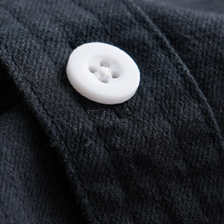 Camicia da uomo in cotone con colletto alla coreana, maniche lunghe, bottoni e tasca decorativa, motivo Buddha Stones - image 12