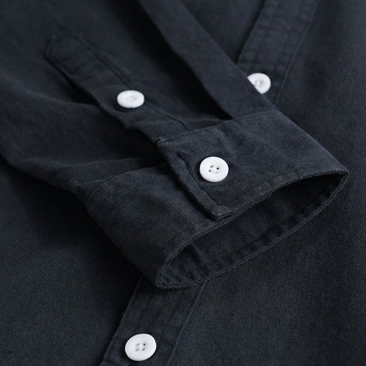 Camicia da uomo in cotone con colletto alla coreana, maniche lunghe, bottoni e tasca decorativa, motivo Buddha Stones - image 14