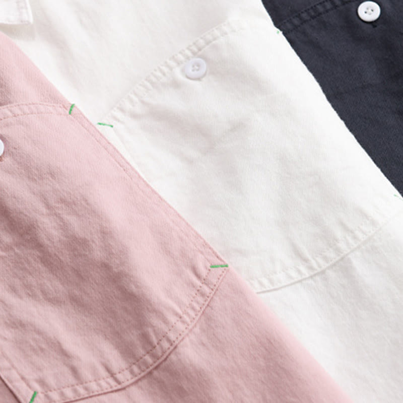 Camicia da uomo in cotone con colletto alla coreana, maniche lunghe, bottoni e tasca decorativa, motivo Buddha Stones - image 21