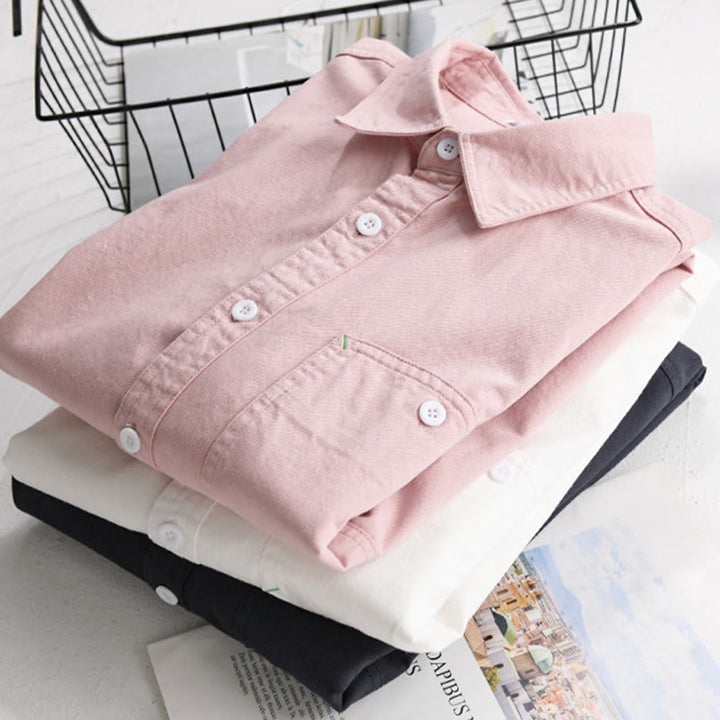 Camicia da uomo in cotone con colletto alla coreana, maniche lunghe, bottoni e tasca decorativa, motivo Buddha Stones - image 1