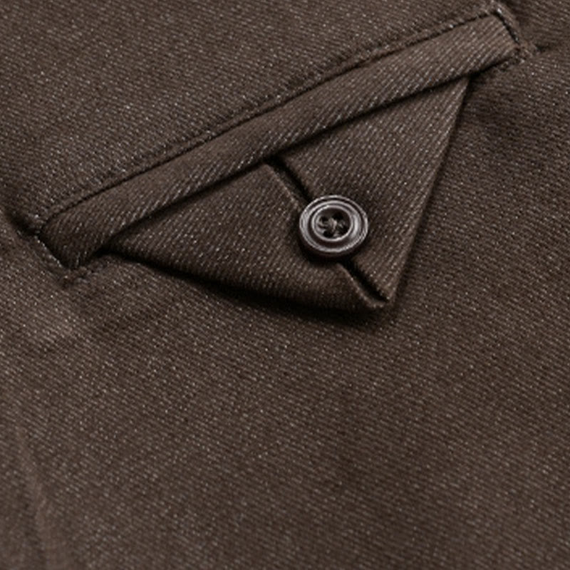 Camicia da uomo in cotone a maniche lunghe con colletto rialzato e bottoni , Buddha Stones Fall Solid - image 3