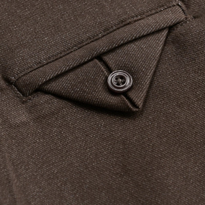 Camicia da uomo in cotone a maniche lunghe con colletto rialzato e bottoni , Buddha Stones Fall Solid - image 3