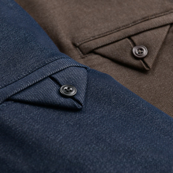 Camicia da uomo in cotone a maniche lunghe con colletto rialzato e bottoni , Buddha Stones Fall Solid - image 12