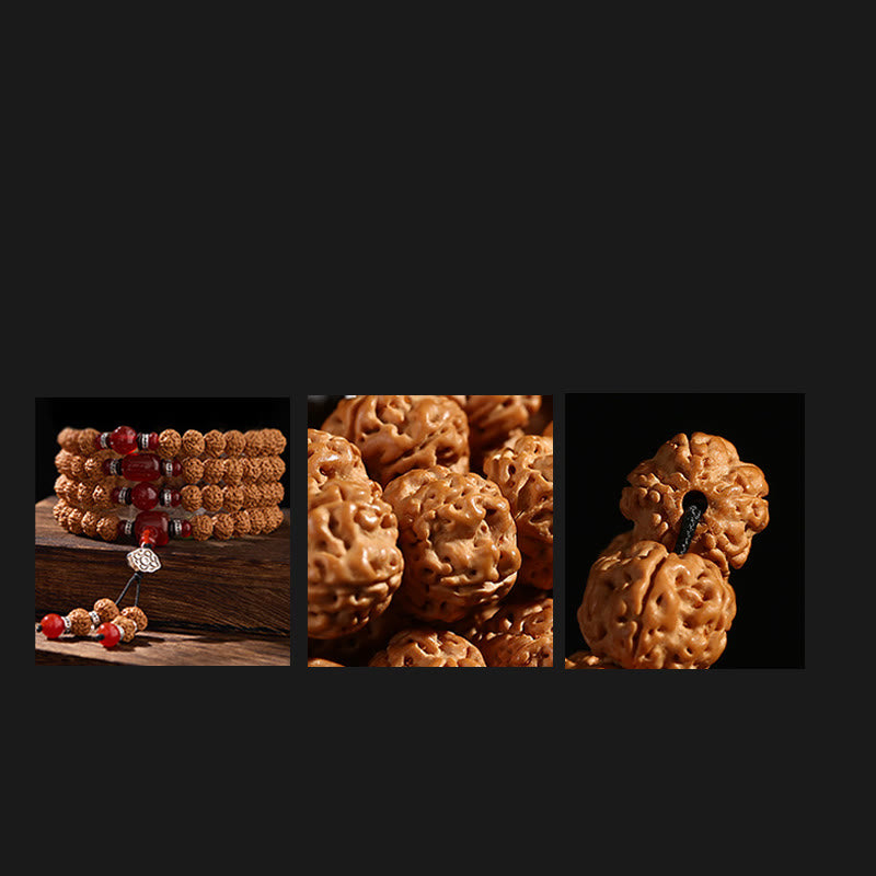 Buddha Stones Tibetano 108 Perle Bodhi Seed Tre Occhi Dzi Perla di Auspicio Mala - image 10