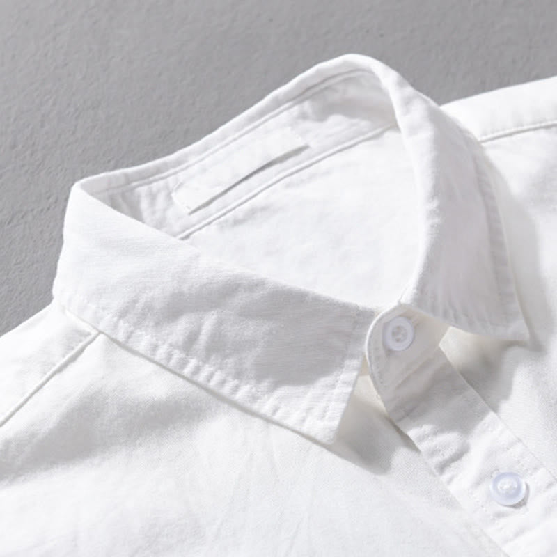 Camicia da uomo in cotone con colletto alla coreana, manica lunga, casual, tinta unita, con bottoni e tasca decorativa, Buddha Stones - image 21