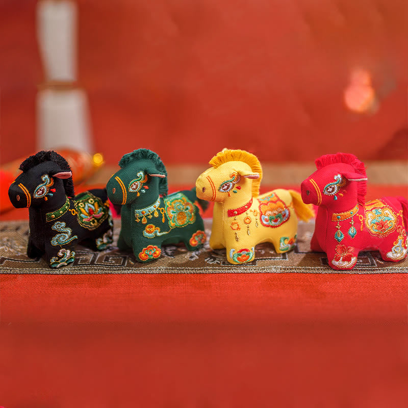 Decorazione da appendere con ricamo in filo rosso dell'anno del cavallo , Buddha Stones - image 13