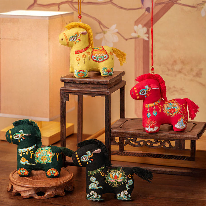 Decorazione da appendere con ricamo in filo rosso dell'anno del cavallo , Buddha Stones - image 15