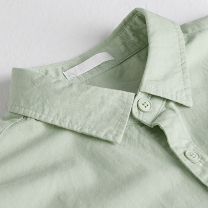 Camicia da uomo in cotone a maniche lunghe con colletto rialzato, con bottoni decorativi e tasca abbottonata, modello Buddha Stones Spring Solid - image 5