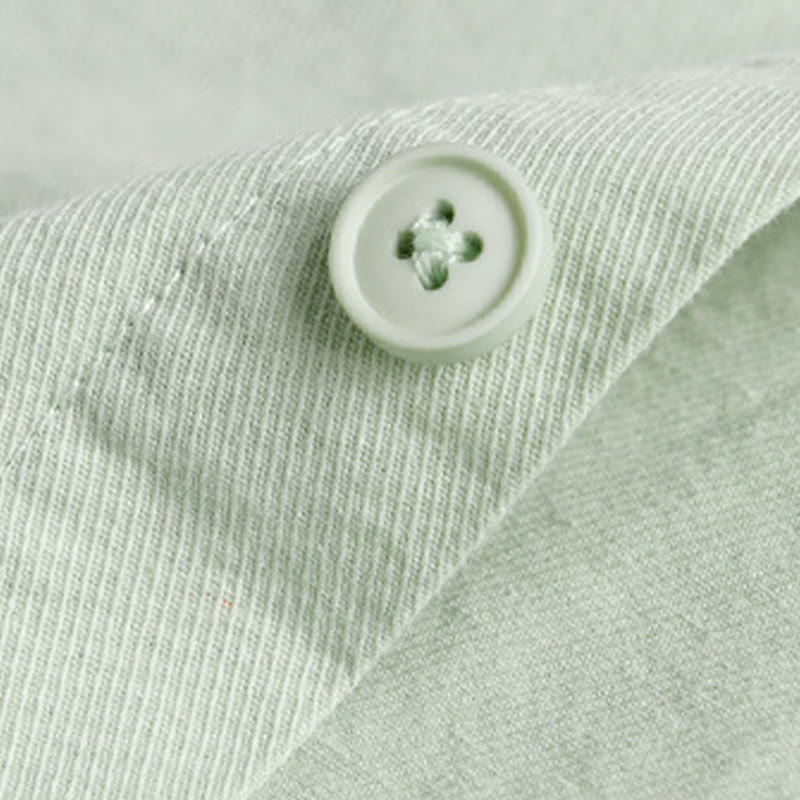 Camicia da uomo in cotone a maniche lunghe con colletto rialzato, con bottoni decorativi e tasca abbottonata, modello Buddha Stones Spring Solid - image 9