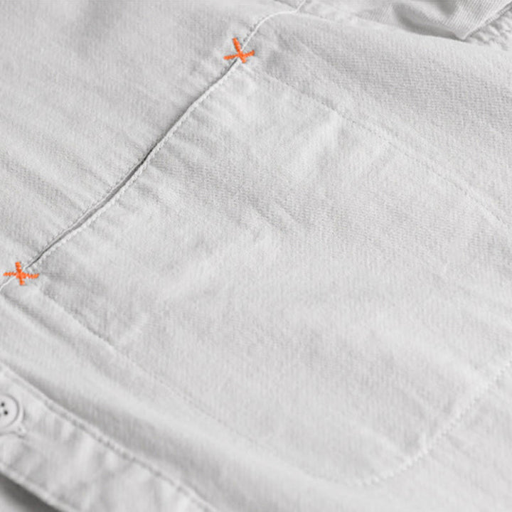 Camicia da uomo in cotone a maniche lunghe con colletto rialzato, con bottoni decorativi e tasca abbottonata, modello Buddha Stones Spring Solid - image 13