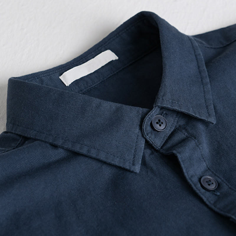 Camicia da uomo in cotone a maniche lunghe con colletto rialzato, con bottoni decorativi e tasca abbottonata, modello Buddha Stones Spring Solid - image 15