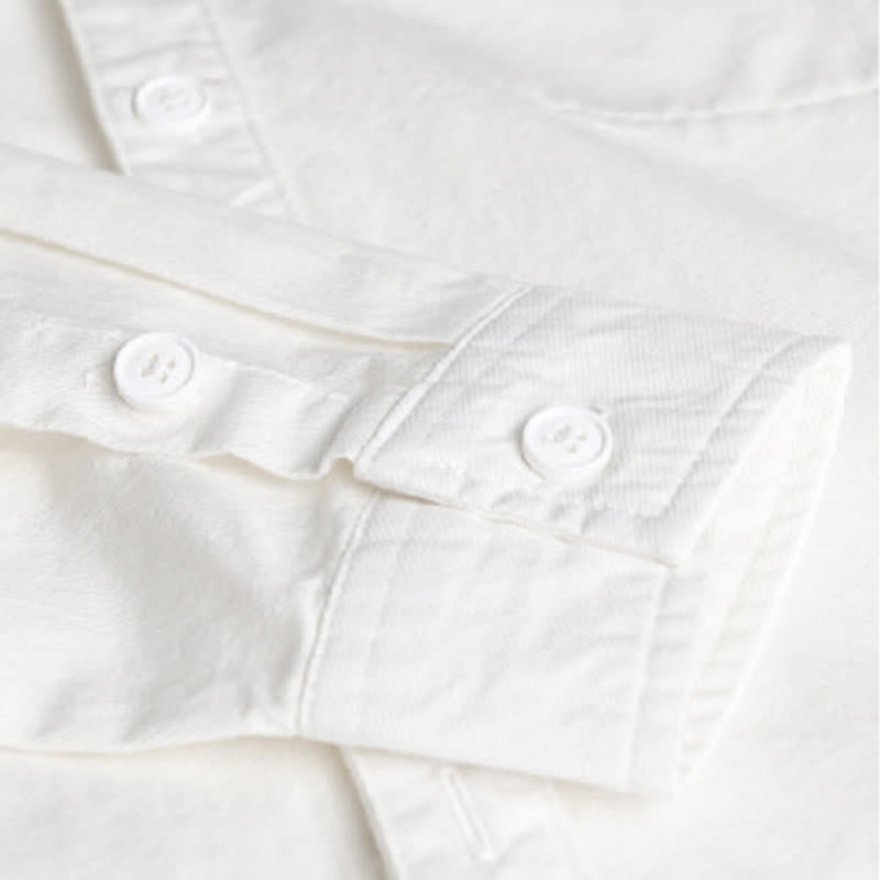 Camicia da uomo in cotone a maniche lunghe con colletto rialzato, con bottoni decorativi e tasca abbottonata, modello Buddha Stones Spring Solid - image 21