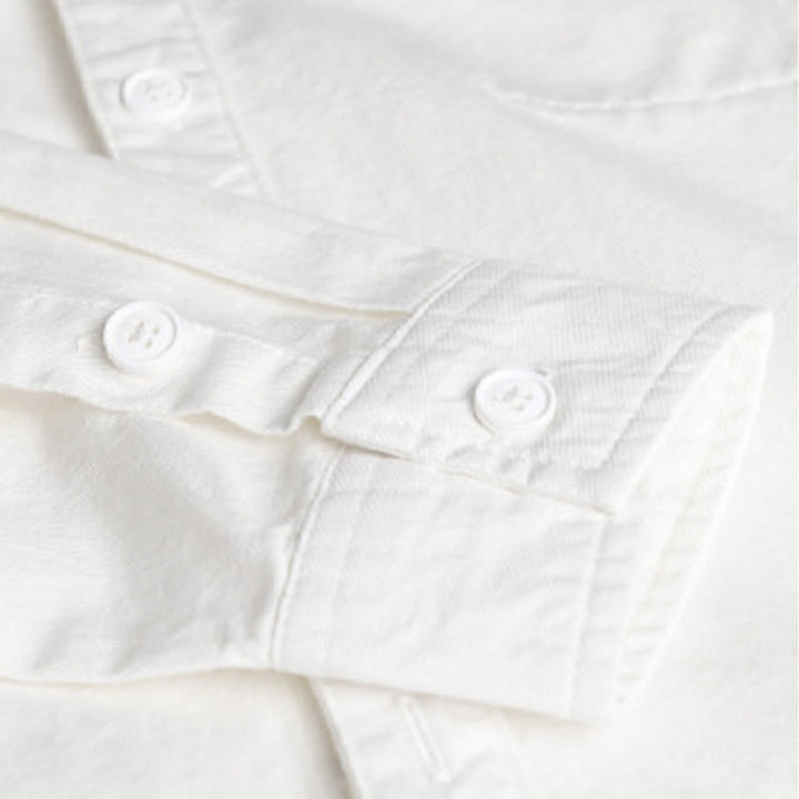 Camicia da uomo in cotone a maniche lunghe con colletto rialzato, con bottoni decorativi e tasca abbottonata, modello Buddha Stones Spring Solid - image 21