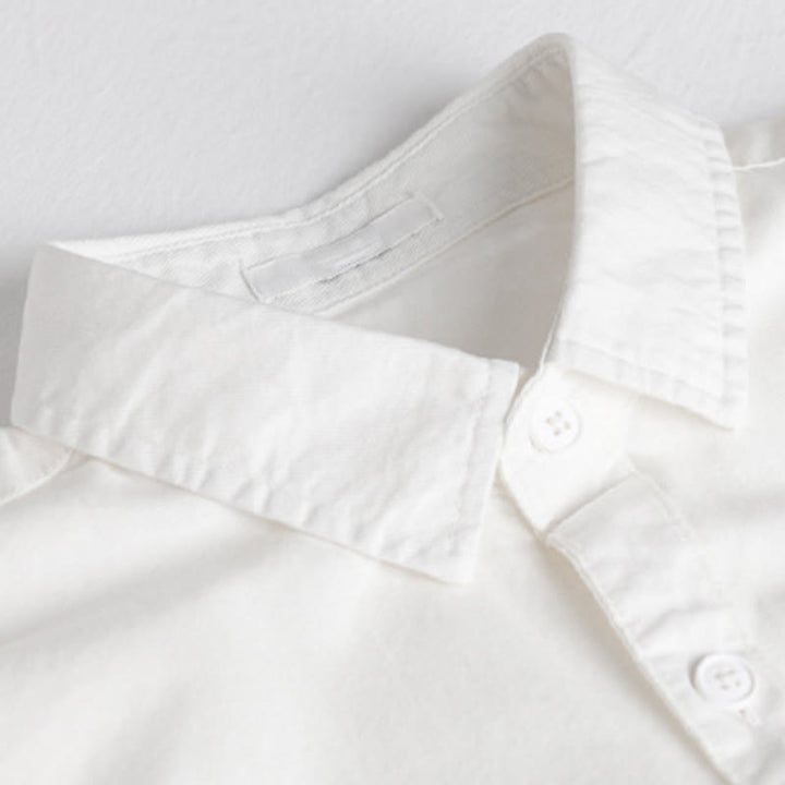 Camicia da uomo in cotone a maniche lunghe con colletto rialzato, con bottoni decorativi e tasca abbottonata, modello Buddha Stones Spring Solid - image 19