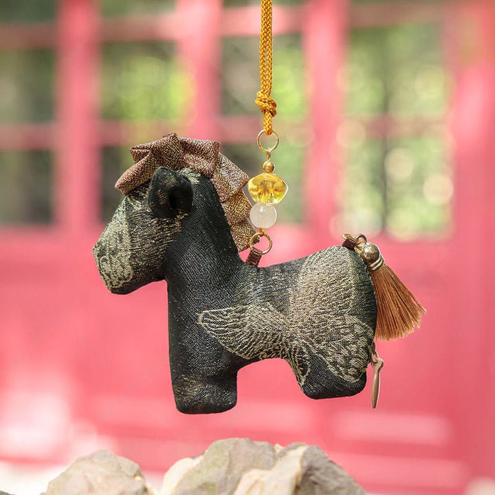 Decorazione da appendere con ricamo a nappa in corda rossa, motivo Buddha Stones Year of the Horse - image 9