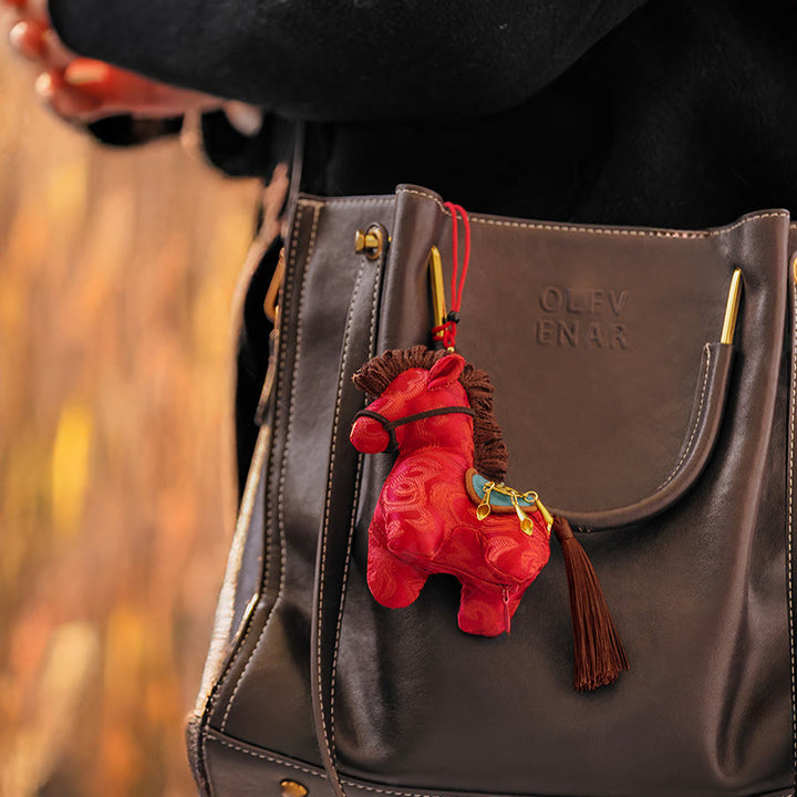 Buddha Stones Anno del Cavallo Ricamo con filo rosso Libertà Decorazione da appendere - image 2