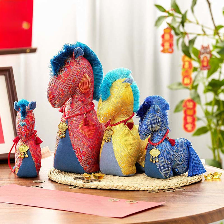 Decorazione con nappa in lingotto ricamato con filo rosso, anno del cavallo, Buddha Stones - image 17