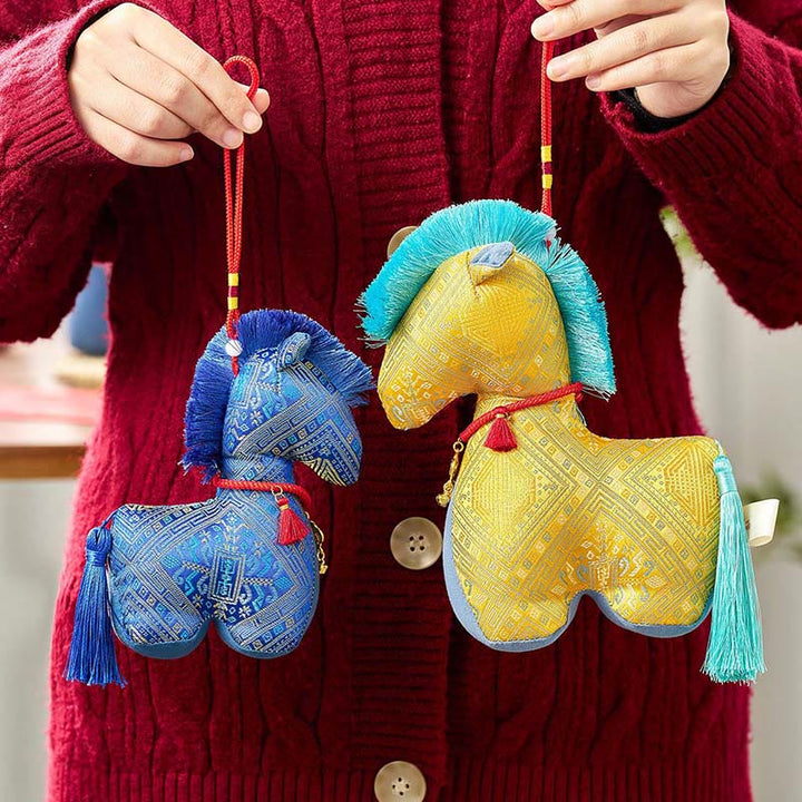 Decorazione con nappa in lingotto ricamato con filo rosso, anno del cavallo, Buddha Stones - image 18