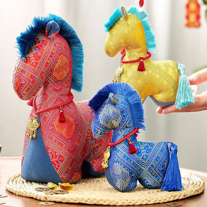 Decorazione con nappa in lingotto ricamato con filo rosso, anno del cavallo, Buddha Stones - image 19