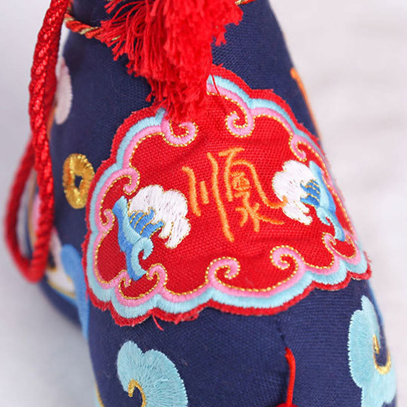 Buddha Stones Anno del Cavallo Rame Rosso Filo Carattere Fu Ricamo Prosperità Decorazione per la casa - image 27