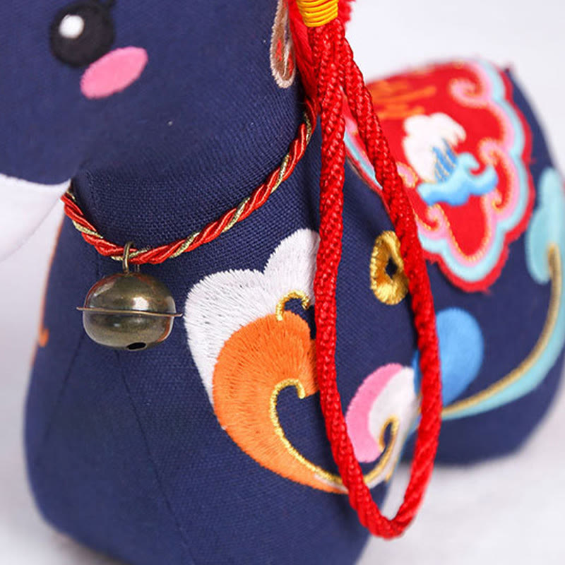 Buddha Stones Anno del Cavallo Rame Rosso Filo Carattere Fu Ricamo Prosperità Decorazione per la casa - image 26