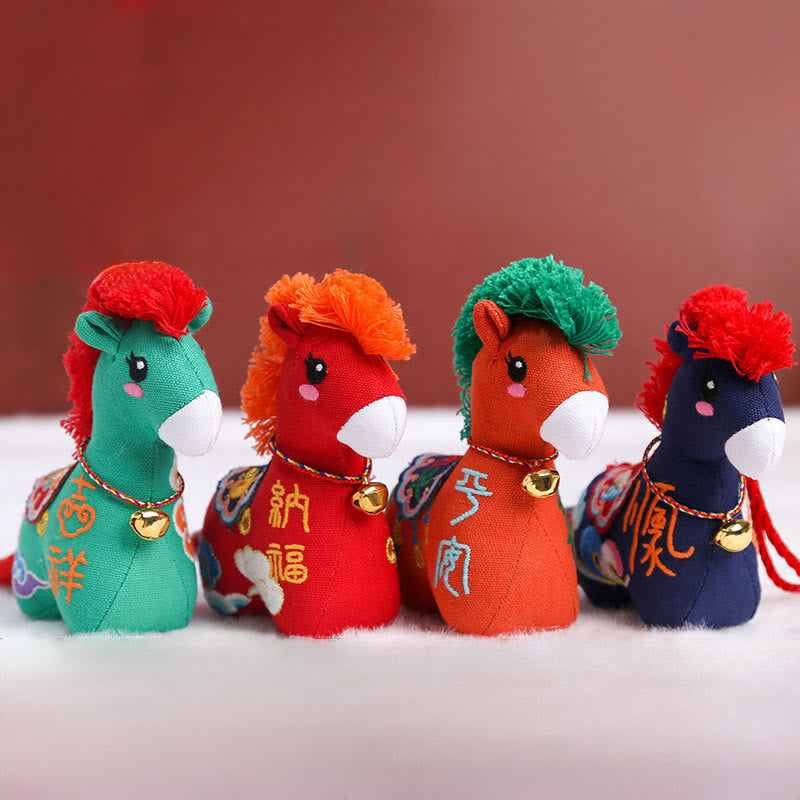 Buddha Stones Anno del Cavallo Rame Rosso Filo Carattere Fu Ricamo Prosperità Decorazione per la casa - image 38