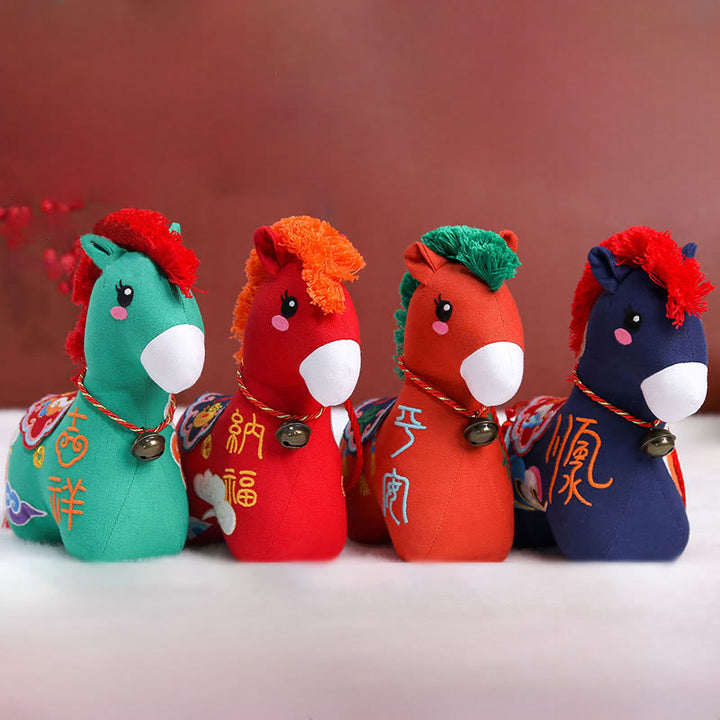 Buddha Stones Anno del Cavallo Rame Rosso Filo Carattere Fu Ricamo Prosperità Decorazione per la casa - image 37