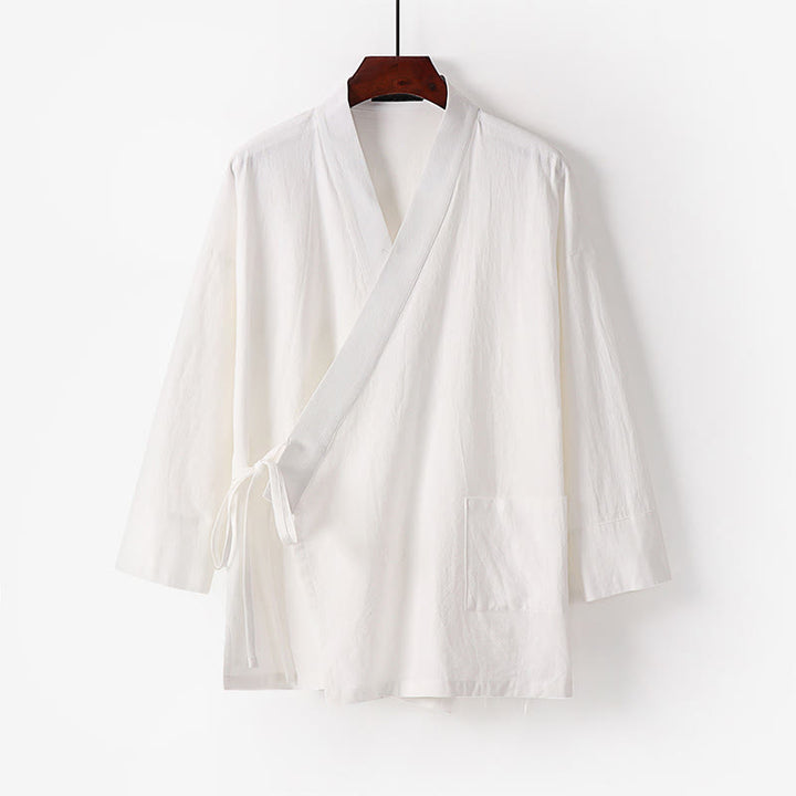 Set di 2 pezzi di kimono in cotone con lacci, pantaloni larghi alla caviglia e tasche, da meditazione per uomo, Buddha Stones - image 20