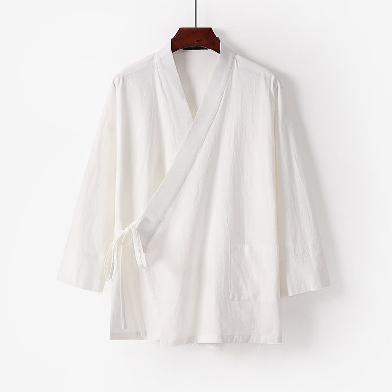 Set di 2 pezzi di kimono in cotone con lacci, pantaloni larghi alla caviglia e tasche, da meditazione per uomo, Buddha Stones - image 20