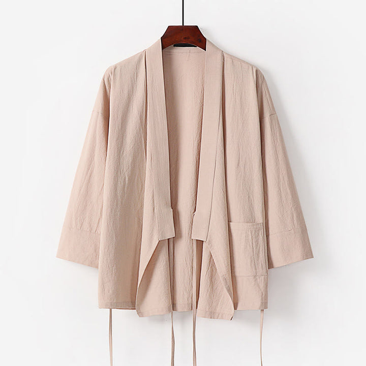 Set di 2 pezzi di kimono in cotone con lacci, pantaloni larghi alla caviglia e tasche, da meditazione per uomo, Buddha Stones - image 13