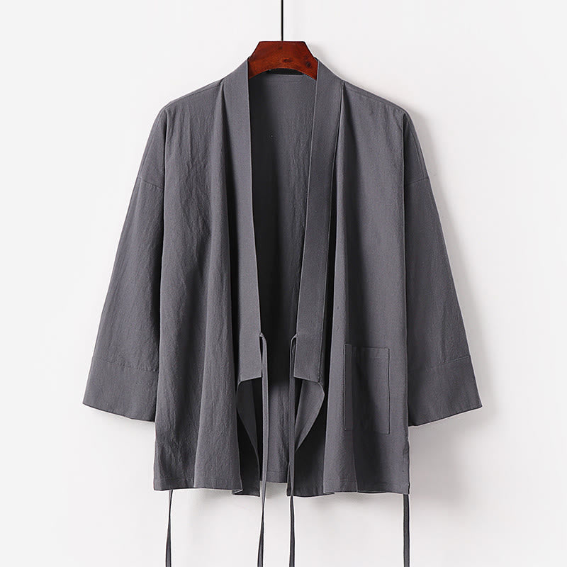 Set di 2 pezzi di kimono in cotone con lacci, pantaloni larghi alla caviglia e tasche, da meditazione per uomo, Buddha Stones - image 1