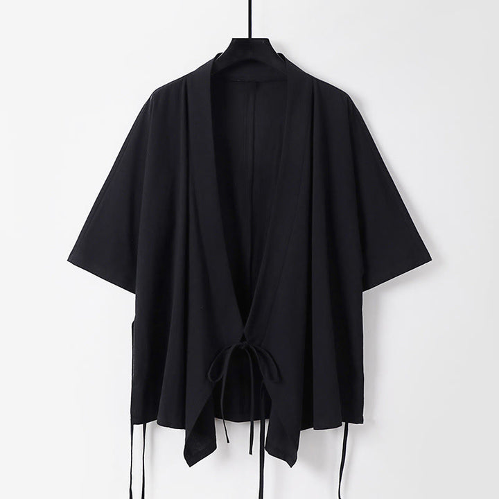 Set di 2 pezzi Buddha Stones, kimono in cotone con coulisse, pantaloni con tasche e maniche a tre quarti, per meditazione da uomo - image 5