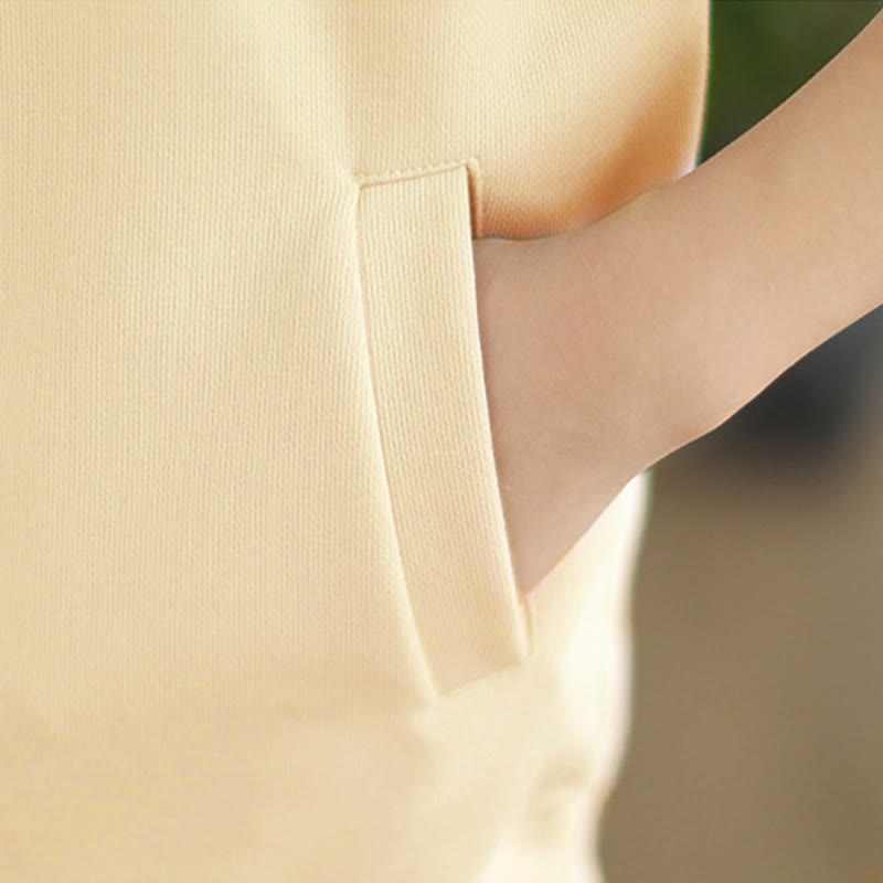 Felpa da donna in cotone a maniche lunghe con colletto rialzato e bottoni, modello Buddha Stones Fall Solid - image 17