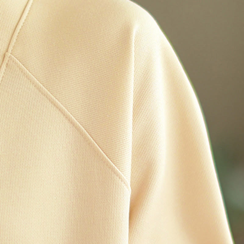 Felpa da donna in cotone a maniche lunghe con colletto rialzato e bottoni, modello Buddha Stones Fall Solid - image 16