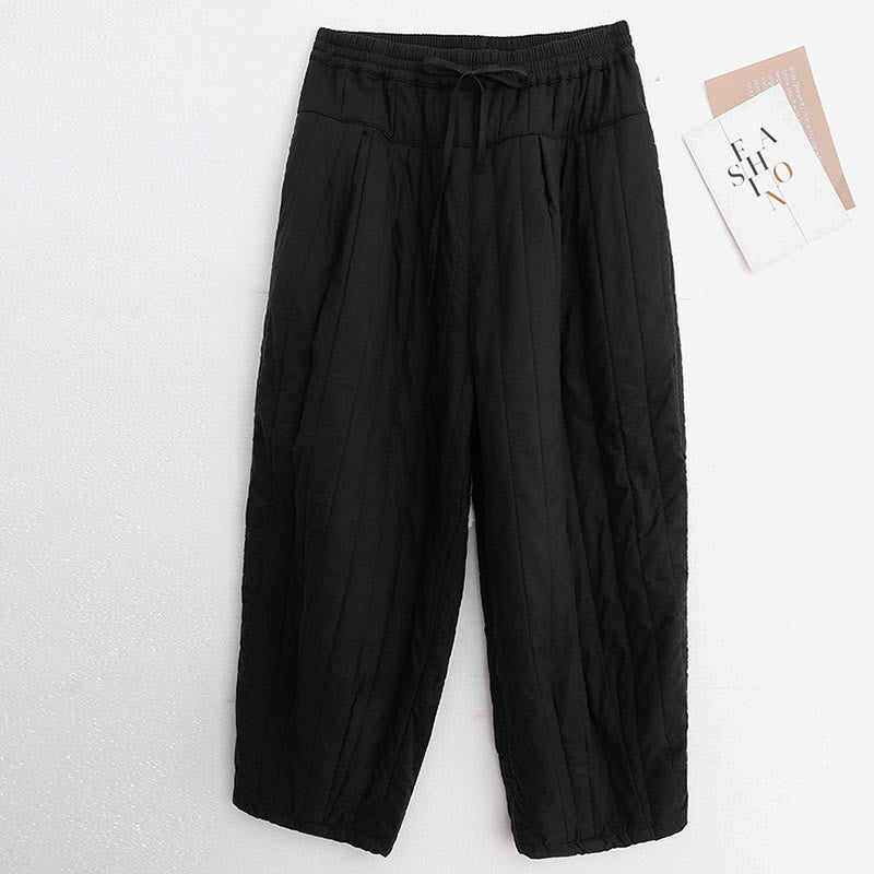 Pantaloni harem da donna in cotone con tasche e design a tinta unita invernale Buddha Stones - image 8