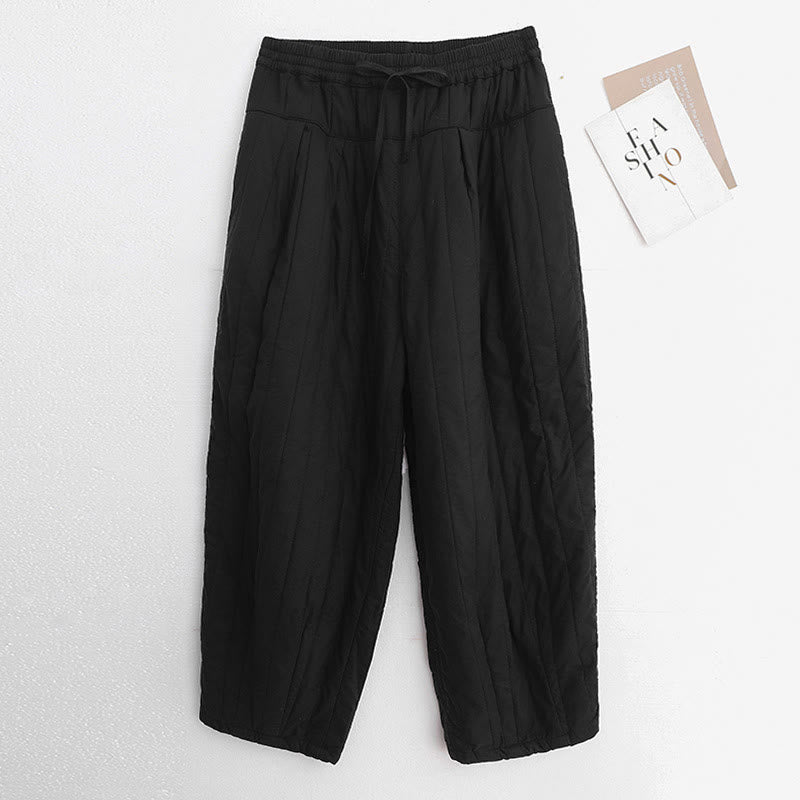 Pantaloni harem da donna in cotone con tasche e design a tinta unita invernale Buddha Stones - Nero - US8-10, UK/AU12-14, EU40-42 (2XL) - image 7