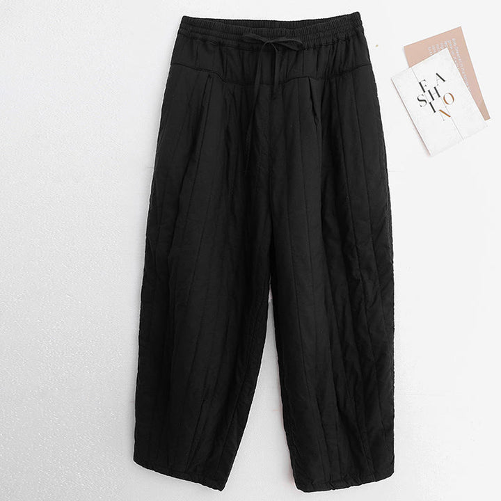 Pantaloni harem da donna in cotone con tasche e design a tinta unita invernale Buddha Stones - image 8