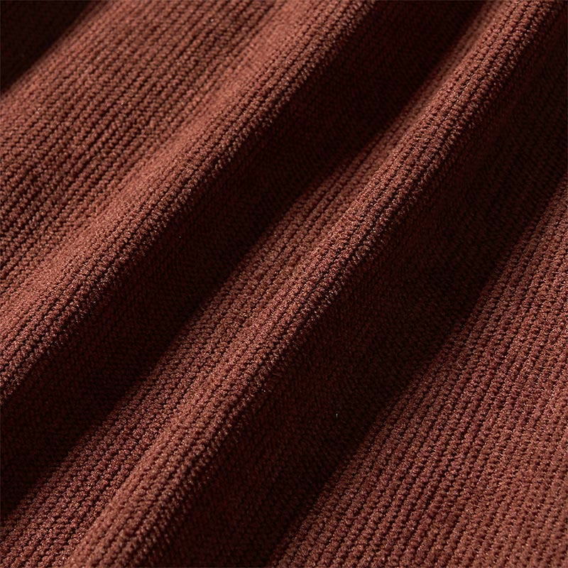 Pantaloni harem a vita alta con tasche e cerniera in velluto a coste tinta unita Buddha Stones Commute da donna - image 8