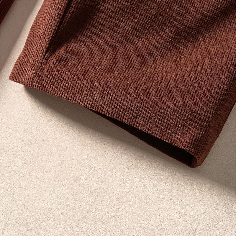 Pantaloni harem a vita alta con tasche e cerniera in velluto a coste tinta unita Buddha Stones Commute da donna - image 9