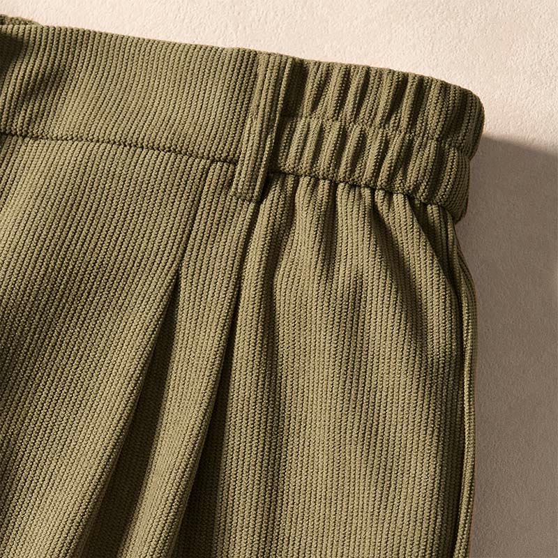 Pantaloni harem a vita alta in velluto a coste da donna Buddha Stones Commute Fall con tasche - image 7